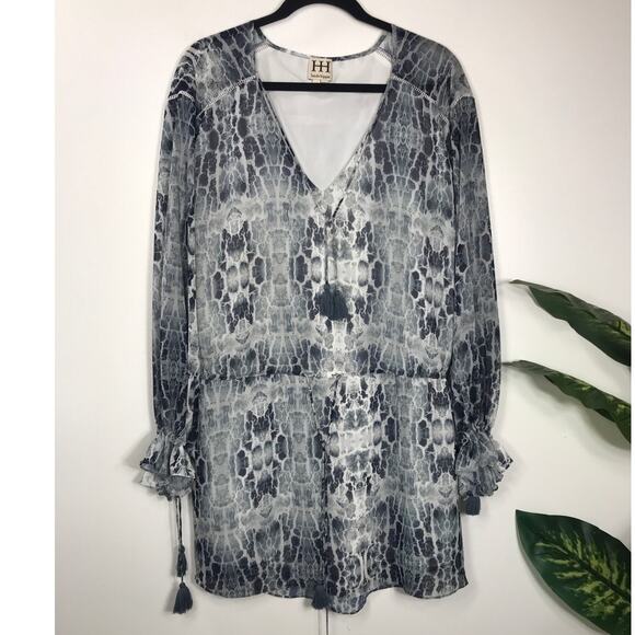 Haute Hippie Women's M Dress Long Sleeve Tassels Lightweight Airy Festival Boho - Picture 1 of 12